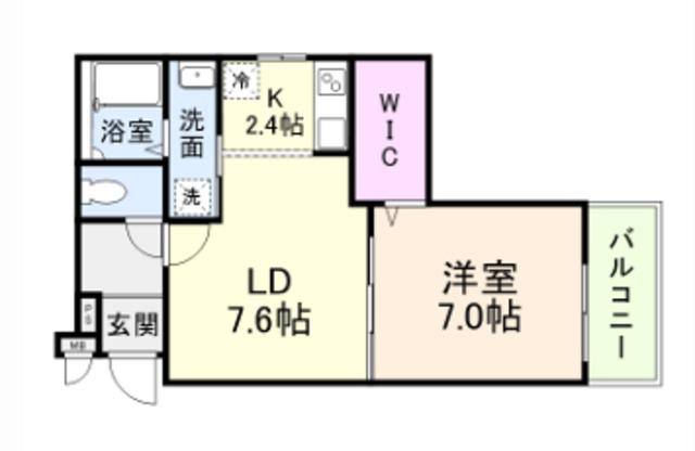 JTガーデン徳庵(1LDK/1階)の間取り写真