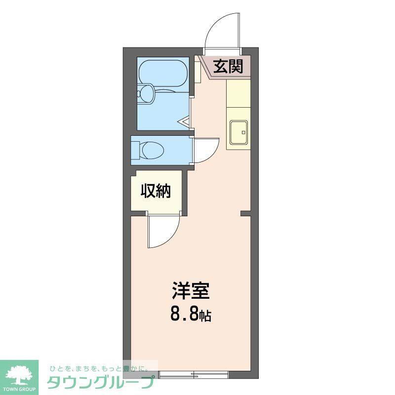 クレストハウス(1K/2階)の間取り写真