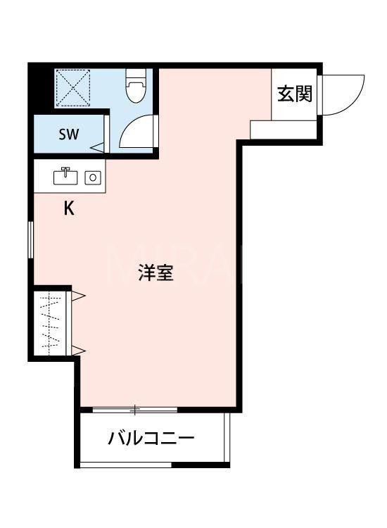 モアナ平塚(ワンルーム/3階)の間取り写真