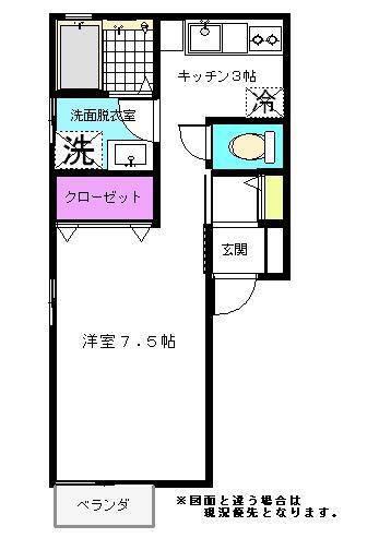クレール皐月(1K/2階)の間取り写真