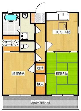 コンフォートTIII(2K/2階)の間取り写真