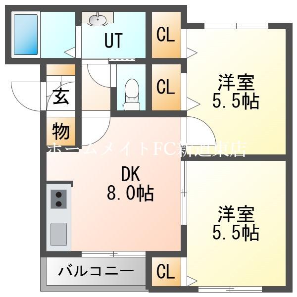 ノース季実の里VI(2DK/2階)の間取り写真