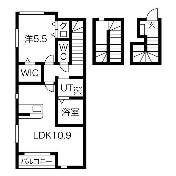 レジデンスASAKA(1LDK/3階)の間取り写真