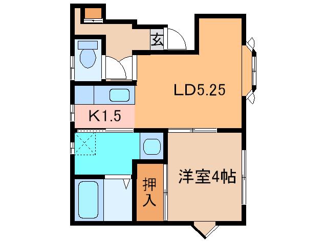 シェルメゾンA(1LDK/1階)の間取り写真