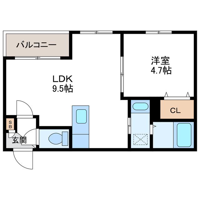 CREDIBLE クレディブル(1LDK/1階)の間取り写真