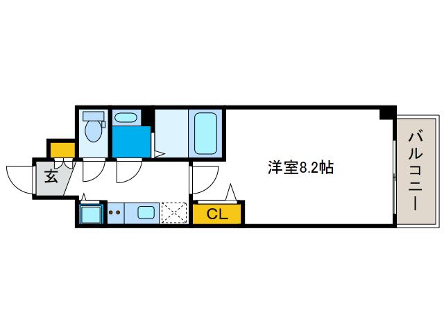 アドバンス大阪ソルテ(1K/9階)の間取り写真