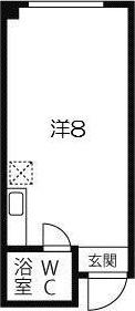シャトー興栄(ワンルーム/2階)の間取り写真