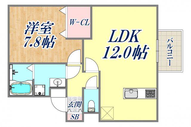 セジュール梅の木(1LDK/1階)の間取り写真