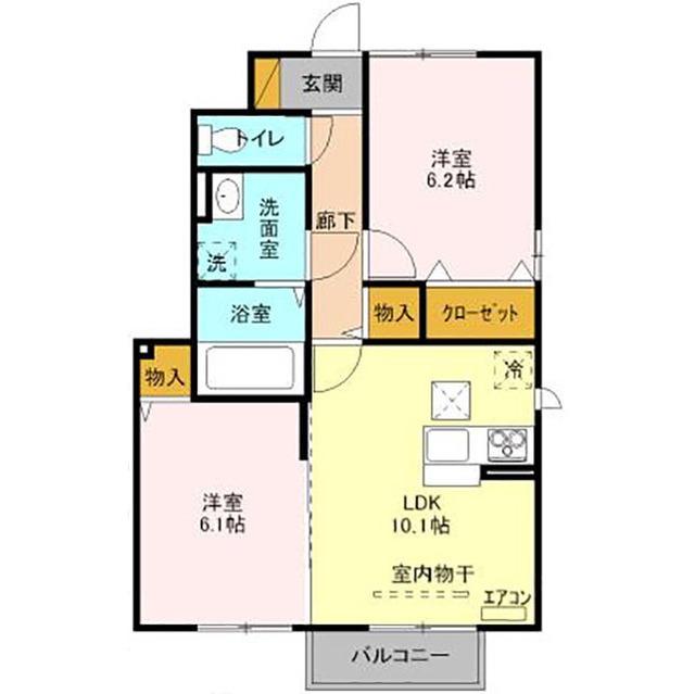 パンジューヌ(2LDK/1階)の間取り写真