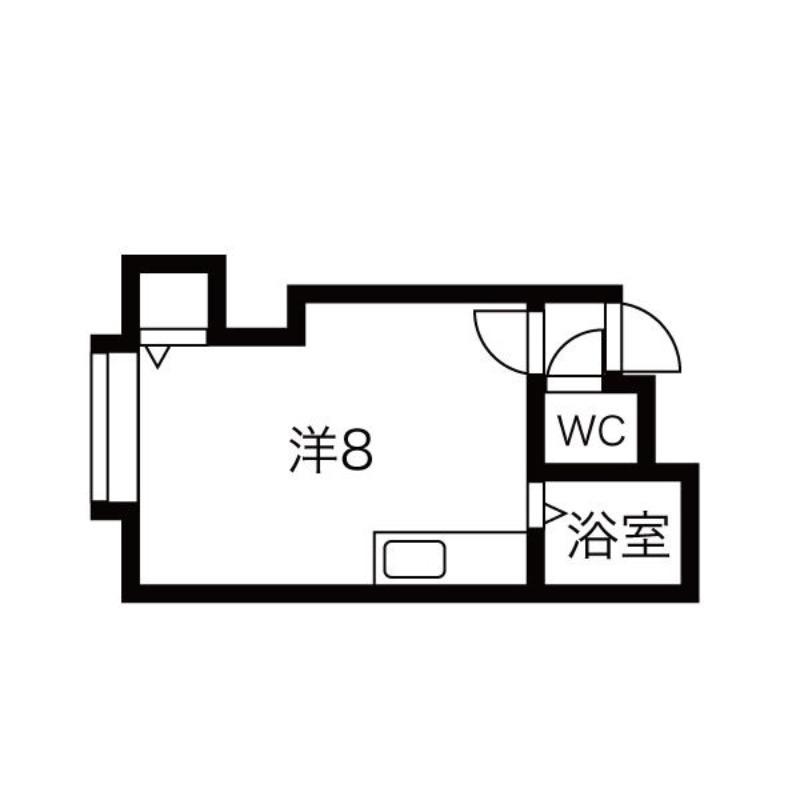 ノーザンベルグ旭(ワンルーム/1階)の間取り写真