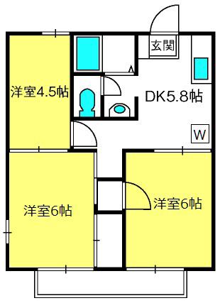 MINTHOUSE A(3DK/1階)の間取り写真
