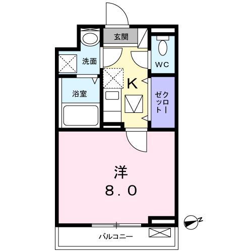 グランツ(1K/2階)の間取り写真