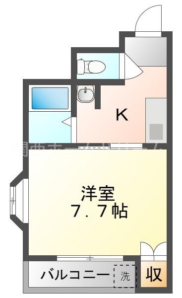 シェルコート(1K/2階)の間取り写真