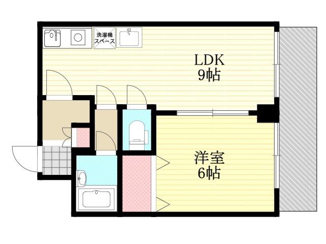 サンパレス新大阪(1LDK/9階)の間取り写真