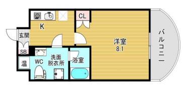 FORYOU神戸・灘(1K/3階)の間取り写真