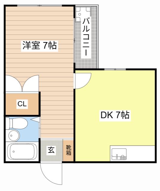 コマザワビル(1DK/5階)の間取り写真