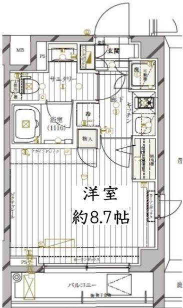 レガリス高円寺(1K/5階)の間取り写真