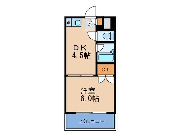 パレス北梅田(1DK/7階)の間取り写真
