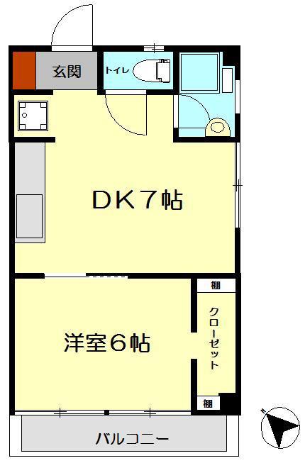 SE.BLD KUREKAIGAN(1DK/3階)の間取り写真
