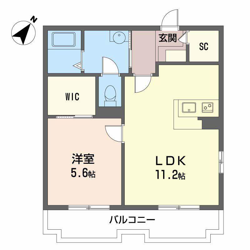 NFツインズB棟(1LDK/3階)の間取り写真