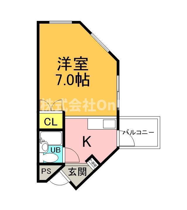 新星ビル上小阪(1K/2階)の間取り写真