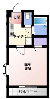 レガーロ鴨江II(1K/2階)の間取り写真