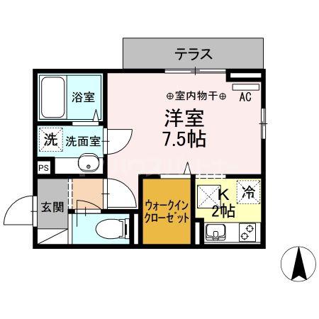 D-ROOM西ヶ原(1K/1階)の間取り写真