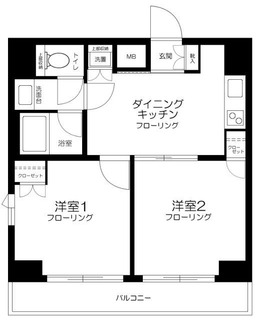 ルーブル多摩川八番館(2DK/8階)の間取り写真