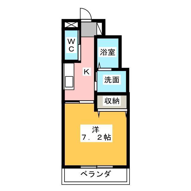 トレシャーナ(1K/4階)の間取り写真