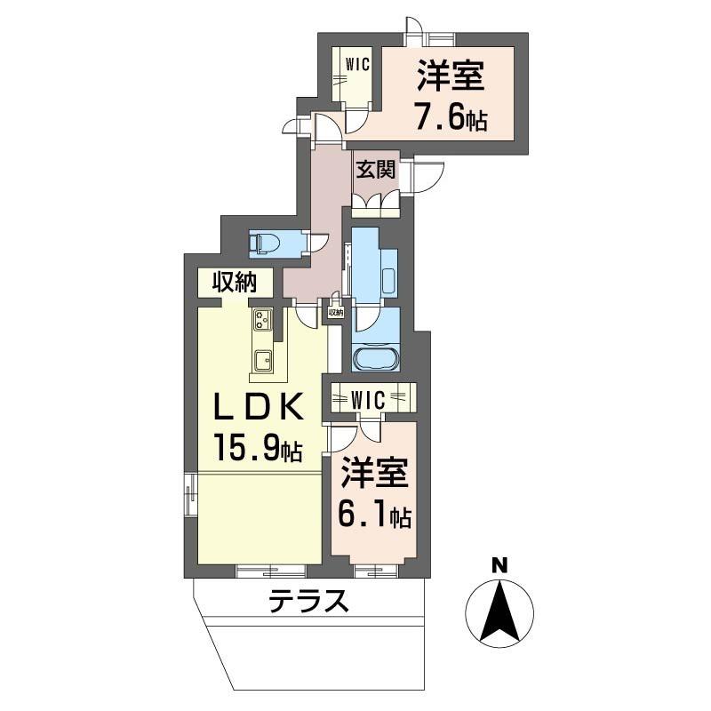 ガーデン鵠(2LDK/1階)の間取り写真