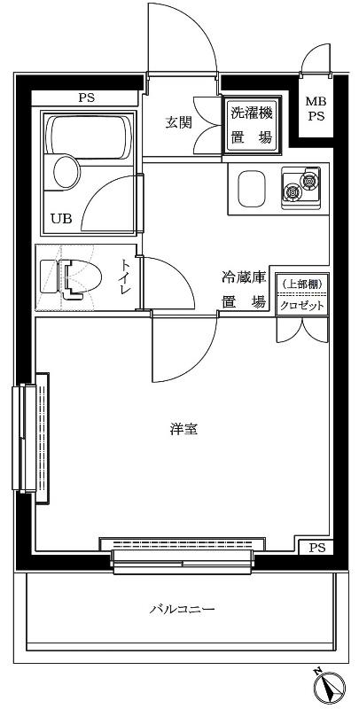 ルーブル蒲田南(1K/2階)の間取り写真