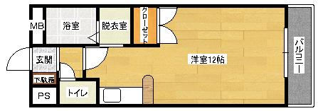 第8野地ビル(ワンルーム/5階)の間取り写真
