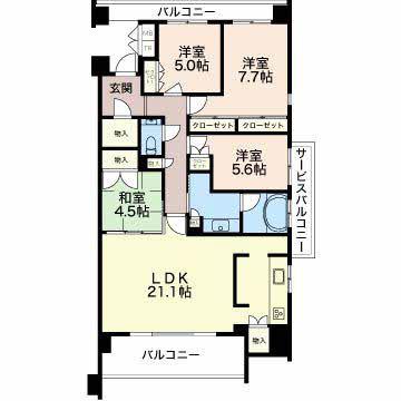 プライムメゾン富士見台(4LDK/2階)の間取り写真
