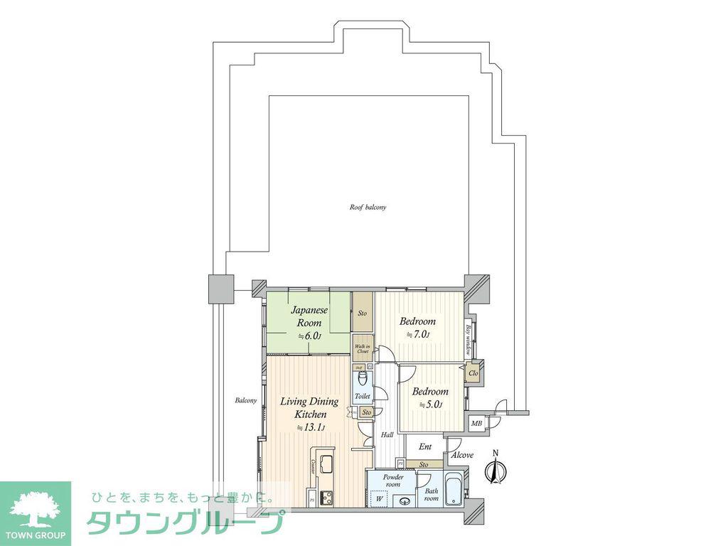 アソシアード神宮東壱番館(3LDK/4階)の間取り写真