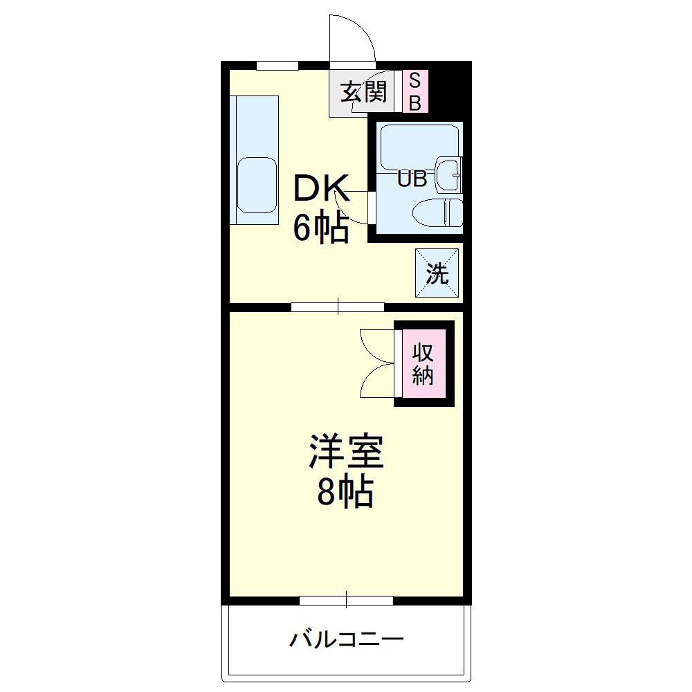 ライブ小島II(1DK/2階)の間取り写真