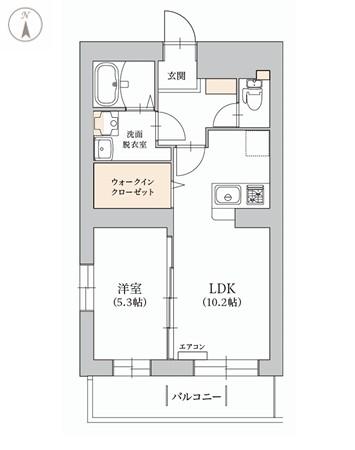 アラモファミリア杉崎町(1LDK/5階)の間取り写真