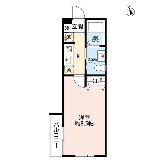 ピアコートTM東伏見(1K/3階)の間取り写真