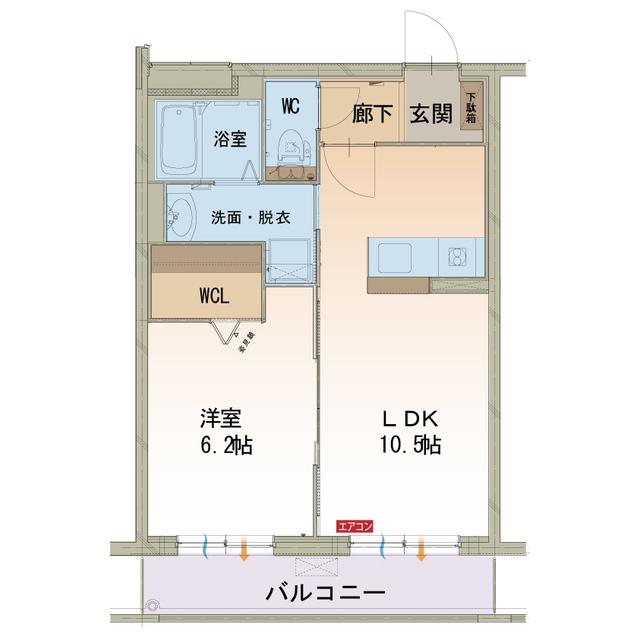 SUNRISEHILLS(1LDK/2階)の間取り写真