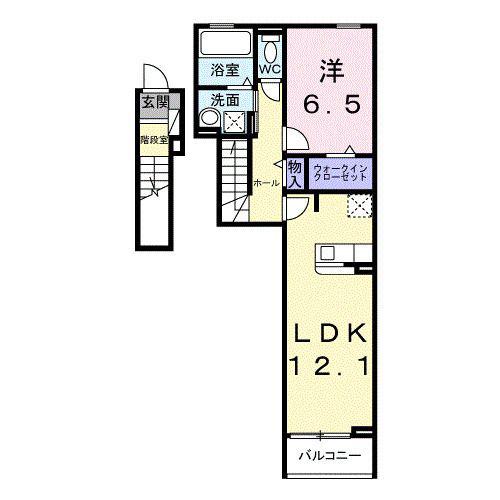 セレーノ エム(1LDK/2階)の間取り写真