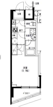S-RESIDENCE曳舟(1K/5階)の間取り写真