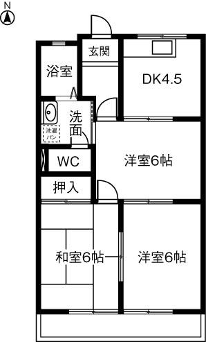 エクセル宮代(3DK/3階)の間取り写真