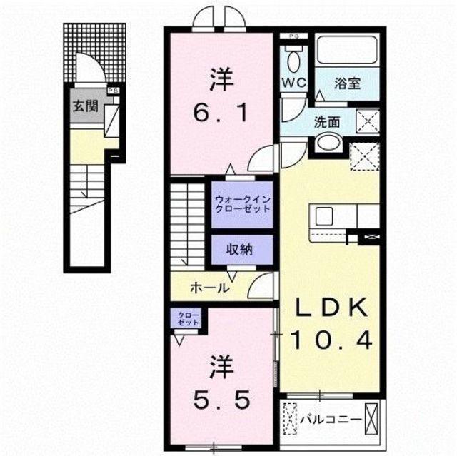K-サルビア(2LDK/2階)の間取り写真