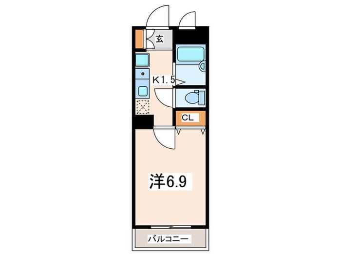 パレスK(1K/1階)の間取り写真
