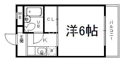 安井マンション(1K/1階)の間取り写真