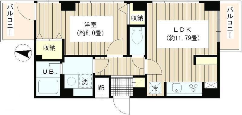 COLORS GARDEN(1LDK/2階)の間取り写真