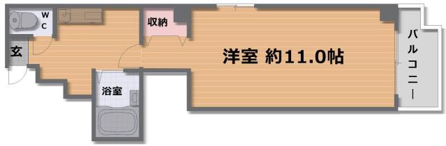 AMPLEUR(1K/3階)の間取り写真
