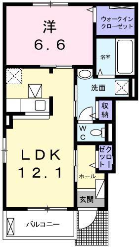 メイベリーナII(1LDK/1階)の間取り写真