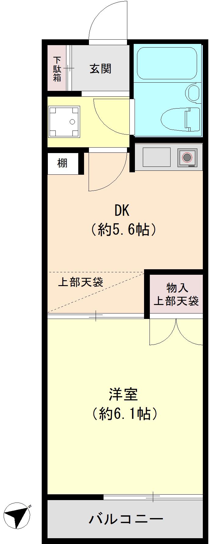 ダイアパレス新板橋(1DK/3階)の間取り写真
