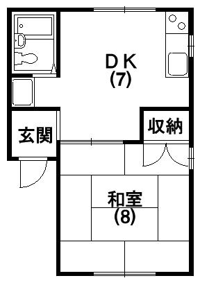 エスクードSHUN(1DK/2階)の間取り写真