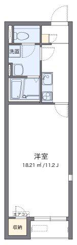 レオネクストアルファ(1K/1階)の間取り写真